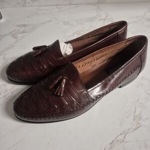 VTG Giorgio Brutini Dark Brown Woven Tassel Loafers